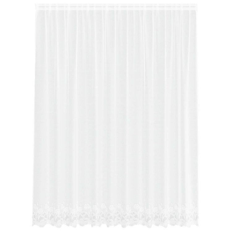 Vidaxx Spitzenvorhang mit Vorhängen Blumen weiß 220 x 300 cm Polyester