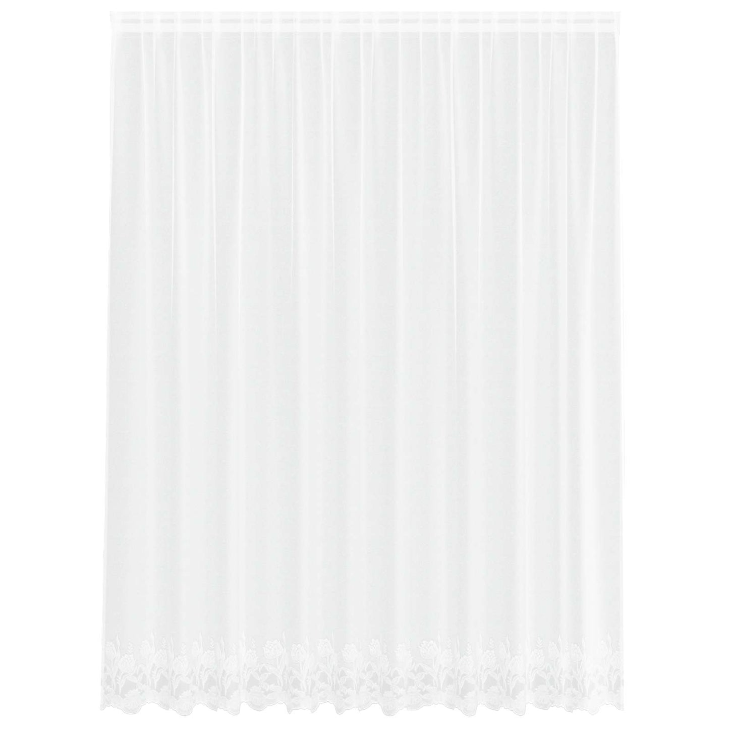 Vidaxx Spitzenvorhang mit Vorhängen Blumen weiß 240 x 300 cm Polyester