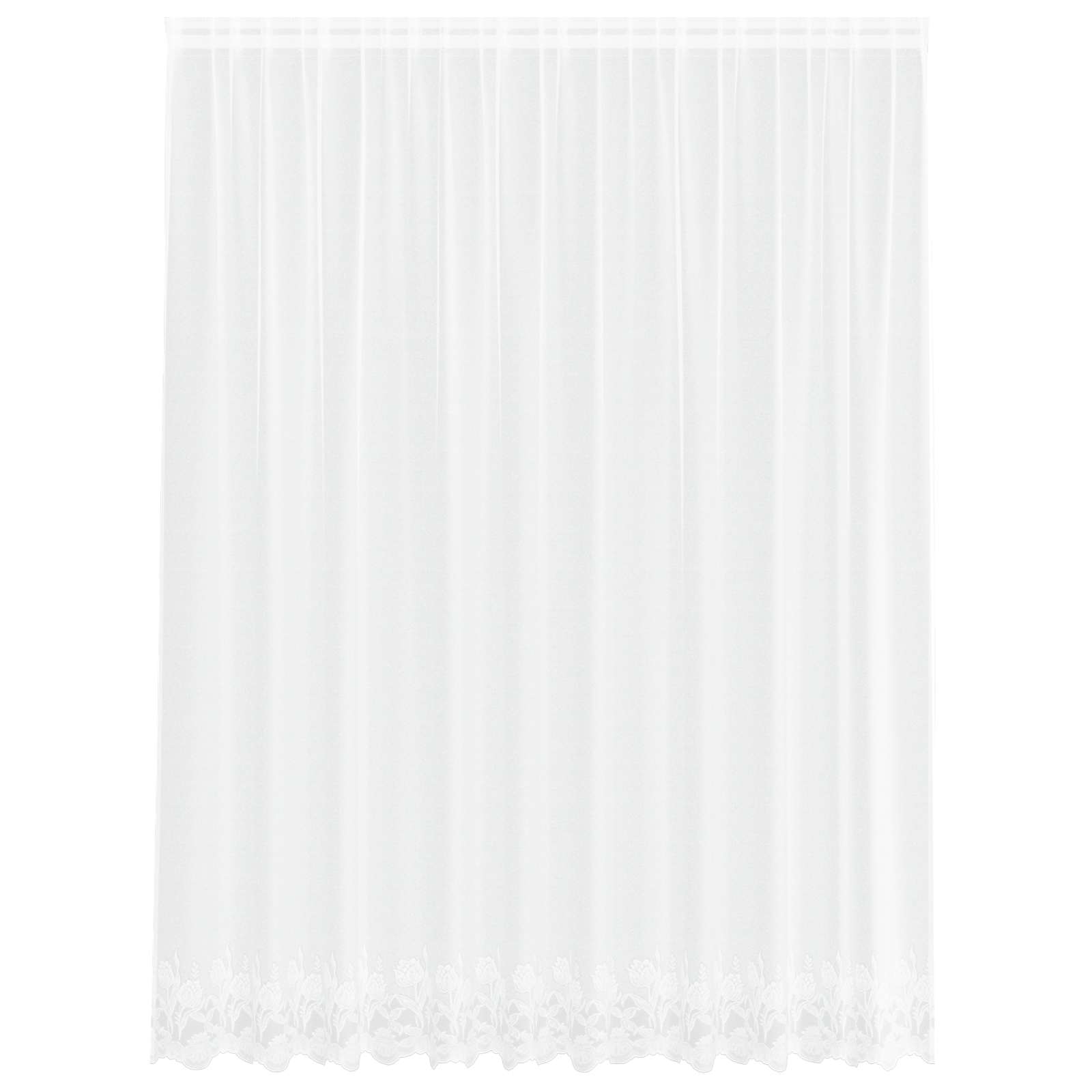 Vidaxx Spitzenvorhang mit Vorhängen Blumen weiß 240 x 300 cm Polyester