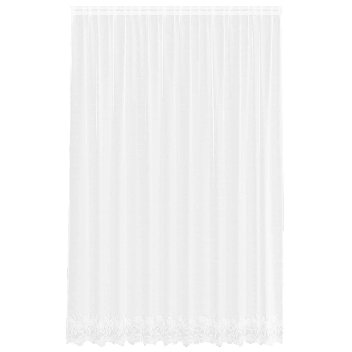 Vidaxx Spitzenvorhang mit Vorhängen Blumen weiß 260 x 300 cm Polyester