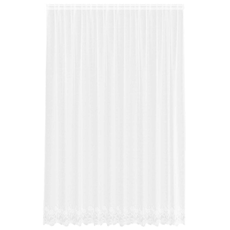 Vidaxx Spitzenvorhang mit Vorhängen Blumen weiß 260 x 300 cm Polyester