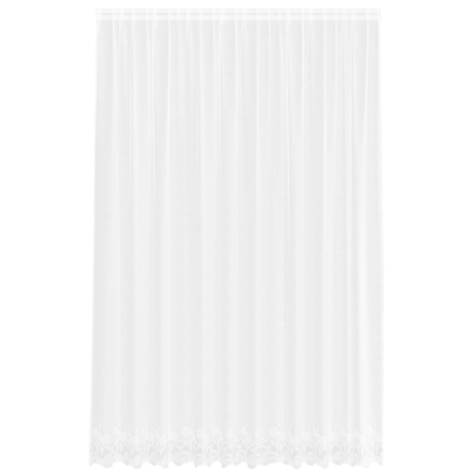 Vidaxx Spitzenvorhang mit Vorhängen Blumen weiß 280 x 300 cm Polyester