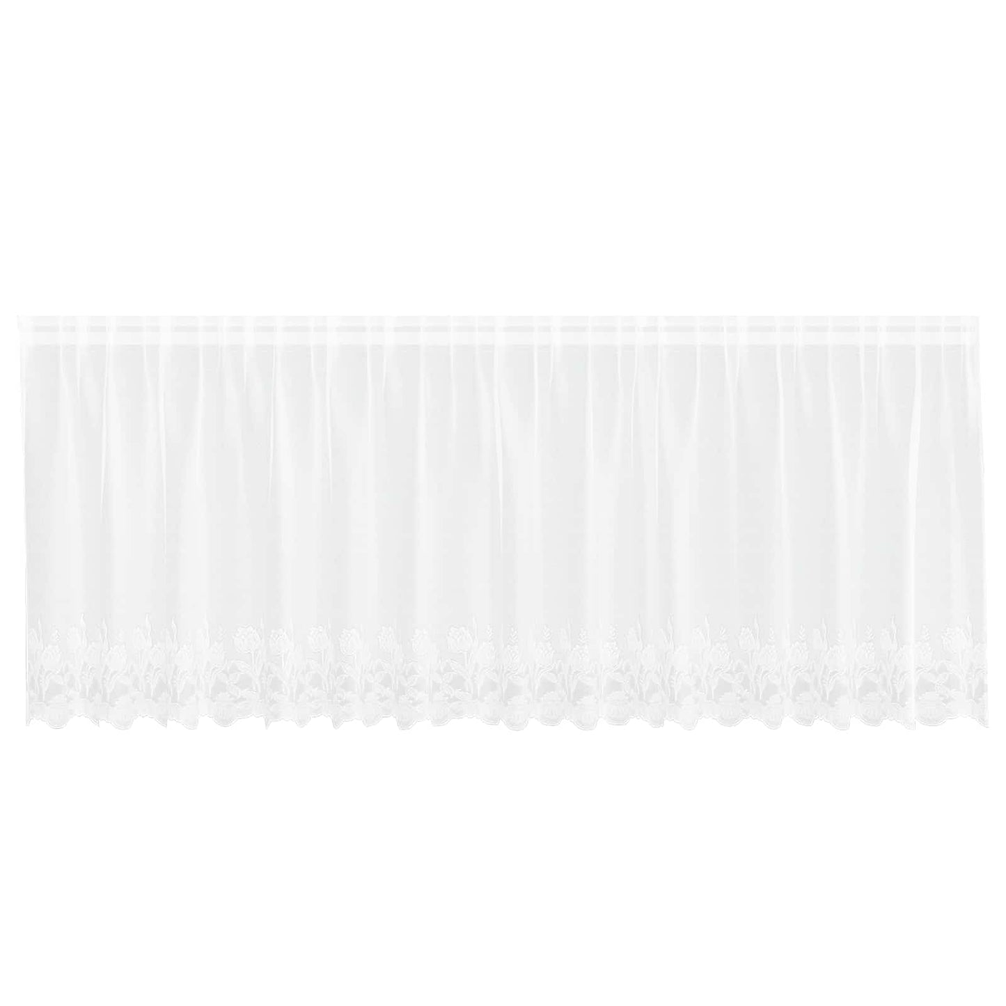 Vidaxx Spitzenvorhang mit Vorhängen Blumen weiß 80 x 400 cm Polyester