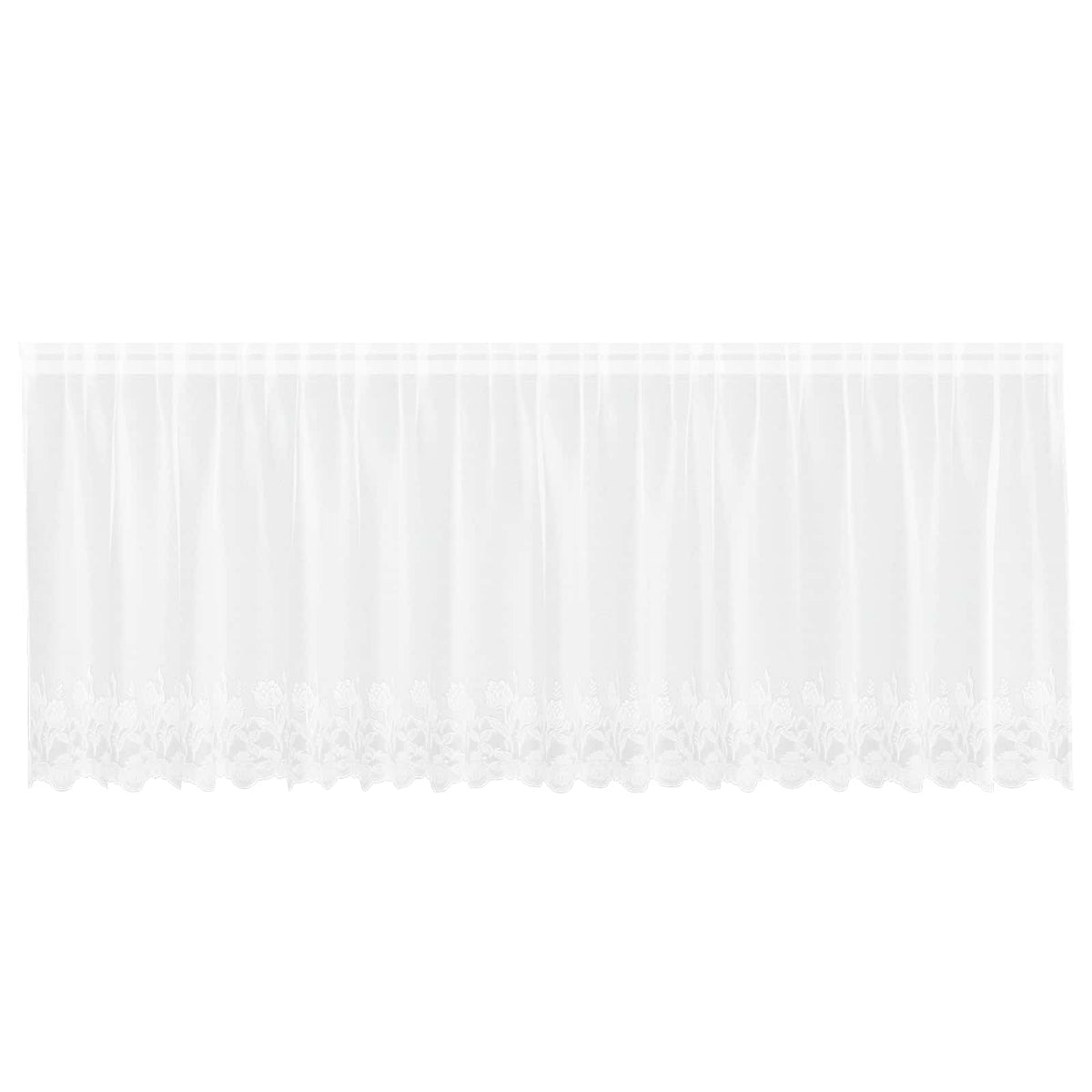 Vidaxx Spitzenvorhang mit Vorhängen Blumen weiß 80 x 400 cm Polyester