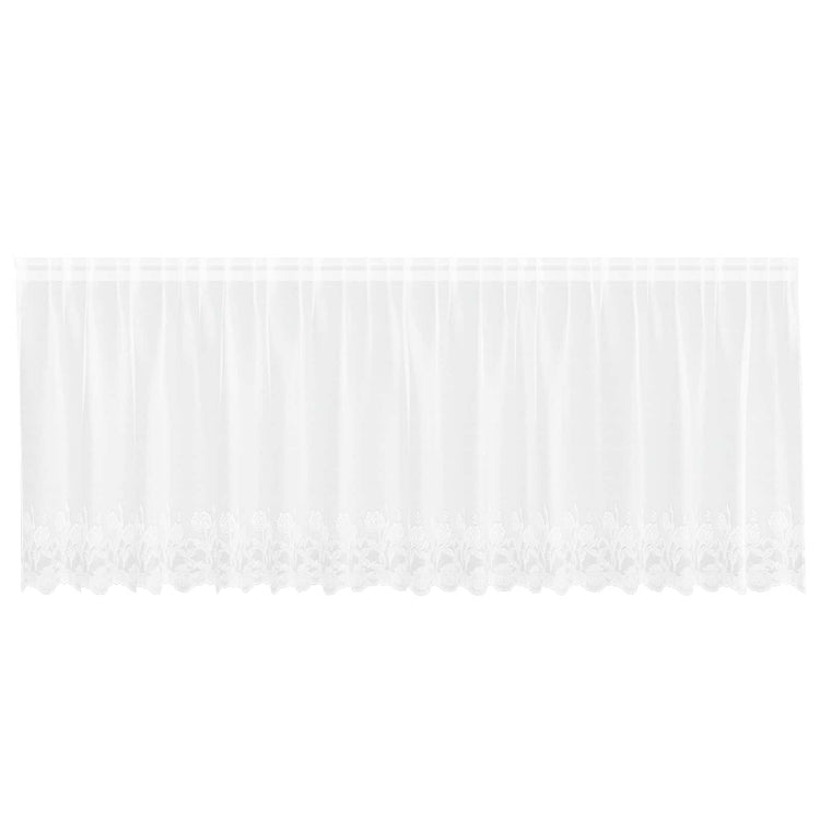 Vidaxx Spitzenvorhang mit Vorhängen Blumen weiß 80 x 400 cm Polyester