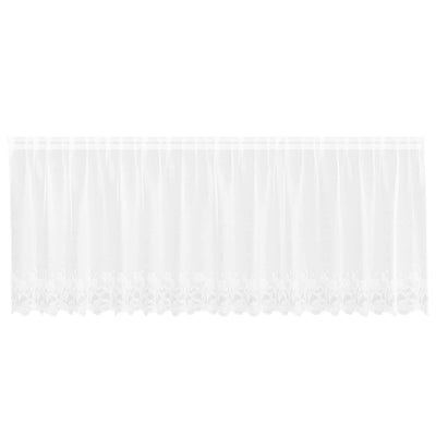 Vidaxx Spitzenvorhang mit Vorhängen Blumen weiß 120 x 400 cm Polyester