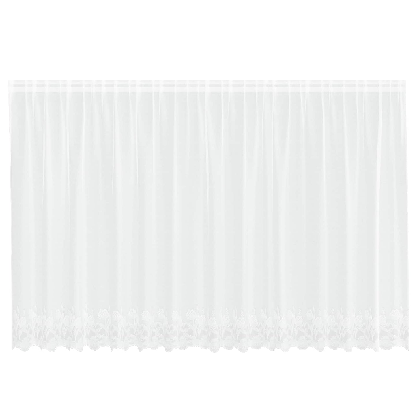 Vidaxx Spitzenvorhang mit Vorhängen Blumen weiß 140 x 400 cm Polyester