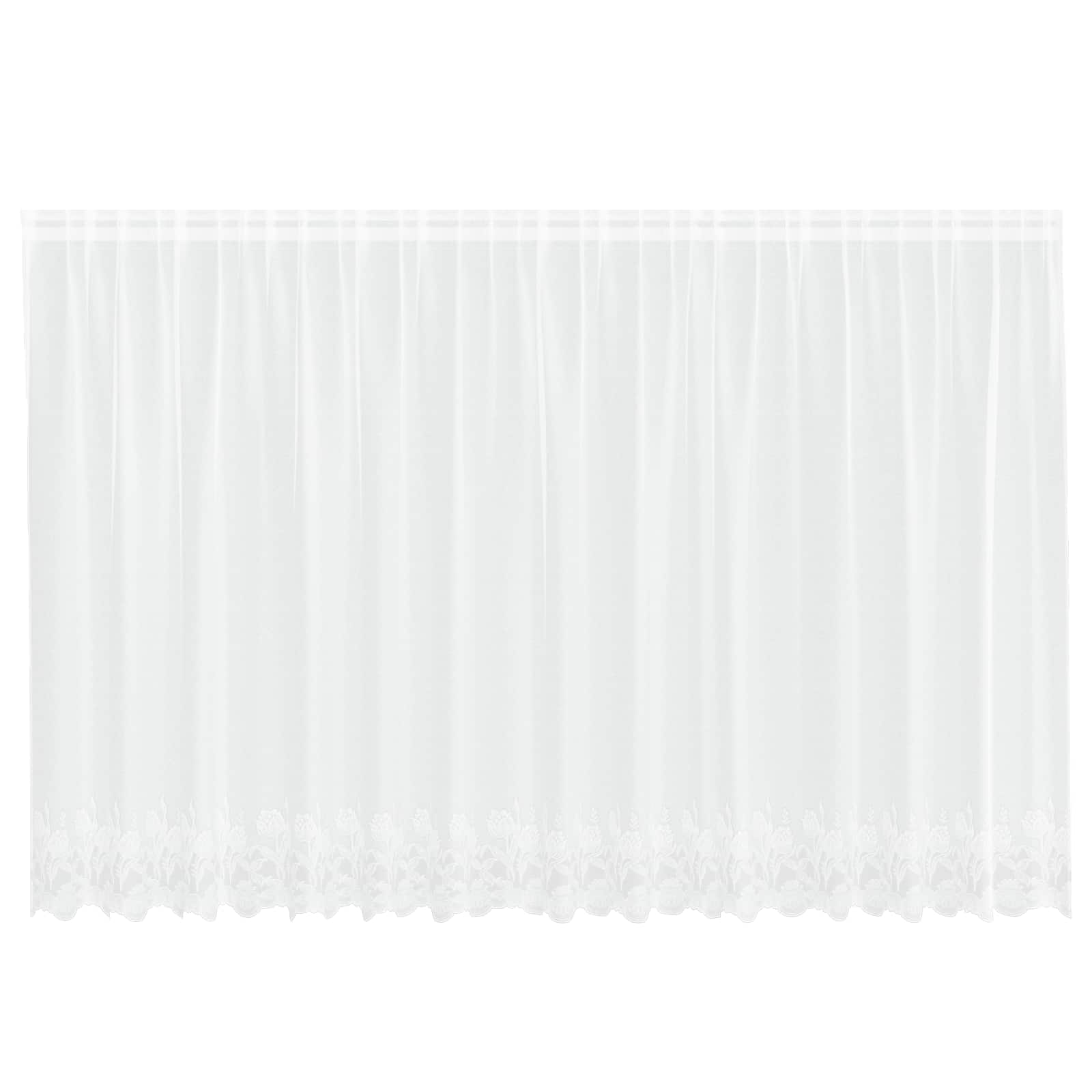 Vidaxx Spitzenvorhang mit Vorhängen Blumen weiß 140 x 400 cm Polyester
