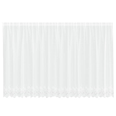 Vidaxx Spitzenvorhang mit Vorhängen Blumen weiß 160 x 400 cm Polyester