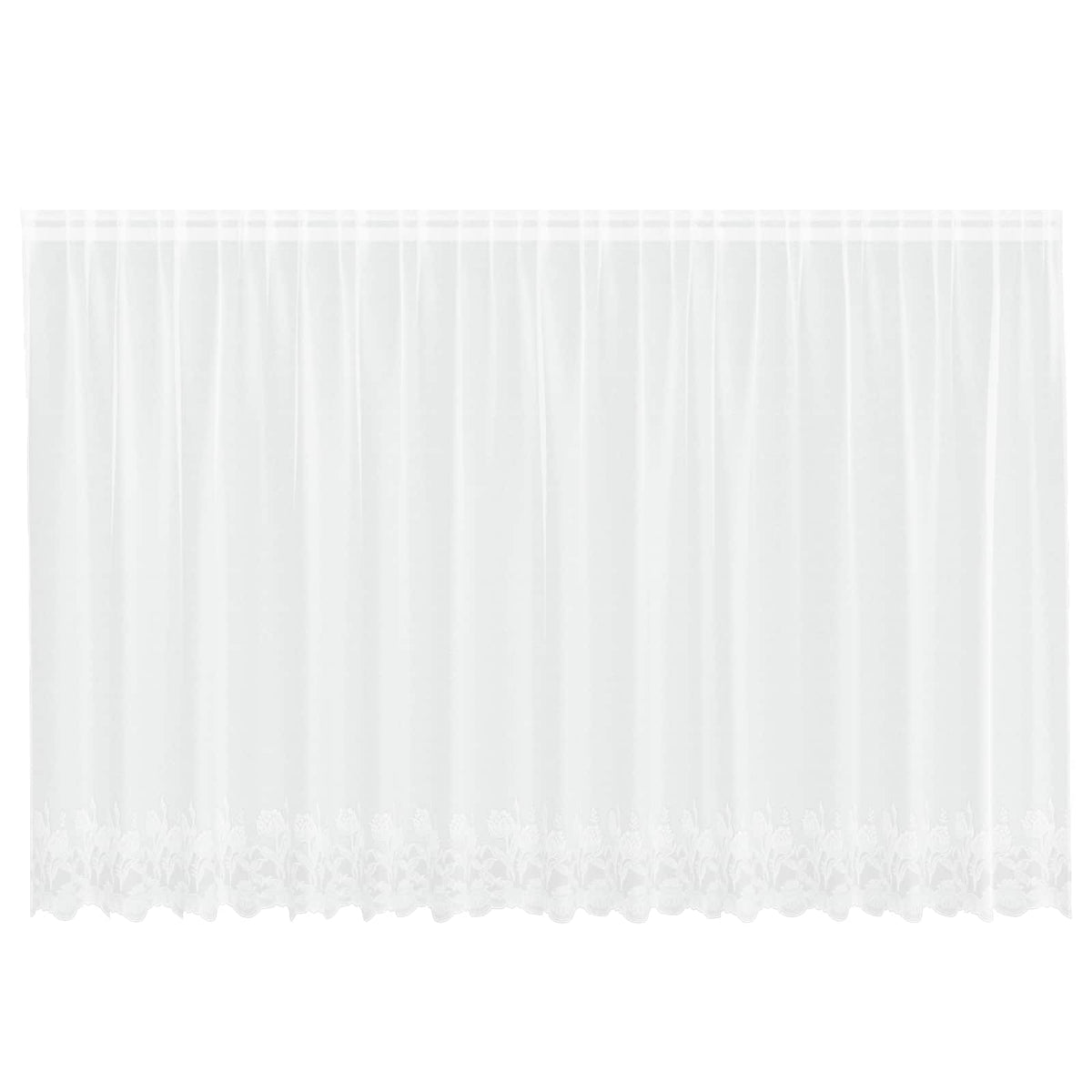 Vidaxx Spitzenvorhang mit Vorhängen Blumen weiß 180 x 400 cm Polyester