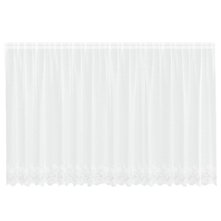 Vidaxx Spitzenvorhang mit Vorhängen Blumen weiß 180 x 400 cm Polyester