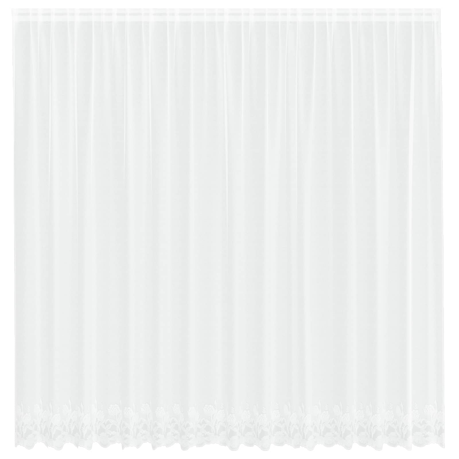 Vidaxx Spitzenvorhang mit Vorhängen Blumen weiß 200 x 400 cm Polyester