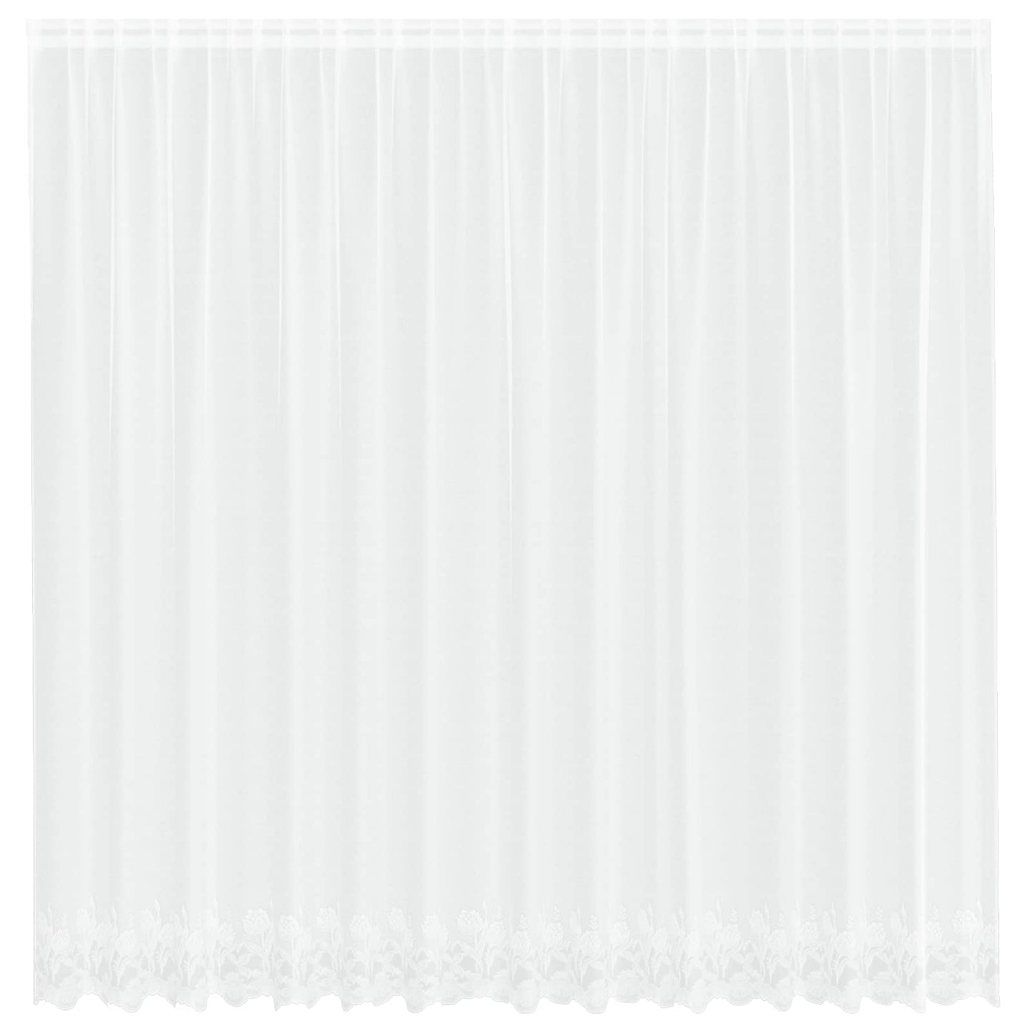 Vidaxx Spitzenvorhang mit Vorhängen Blumen weiß 220 x 400 cm Polyester