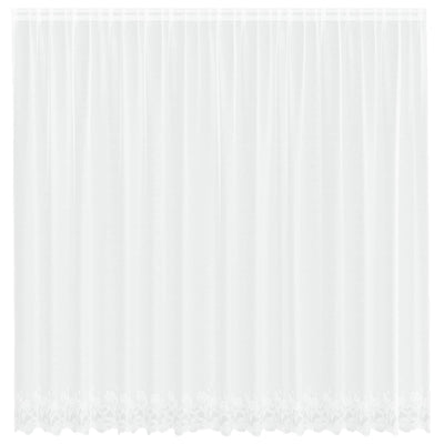 Vidaxx Spitzenvorhang mit Vorhängen Blumen weiß 220 x 400 cm Polyester