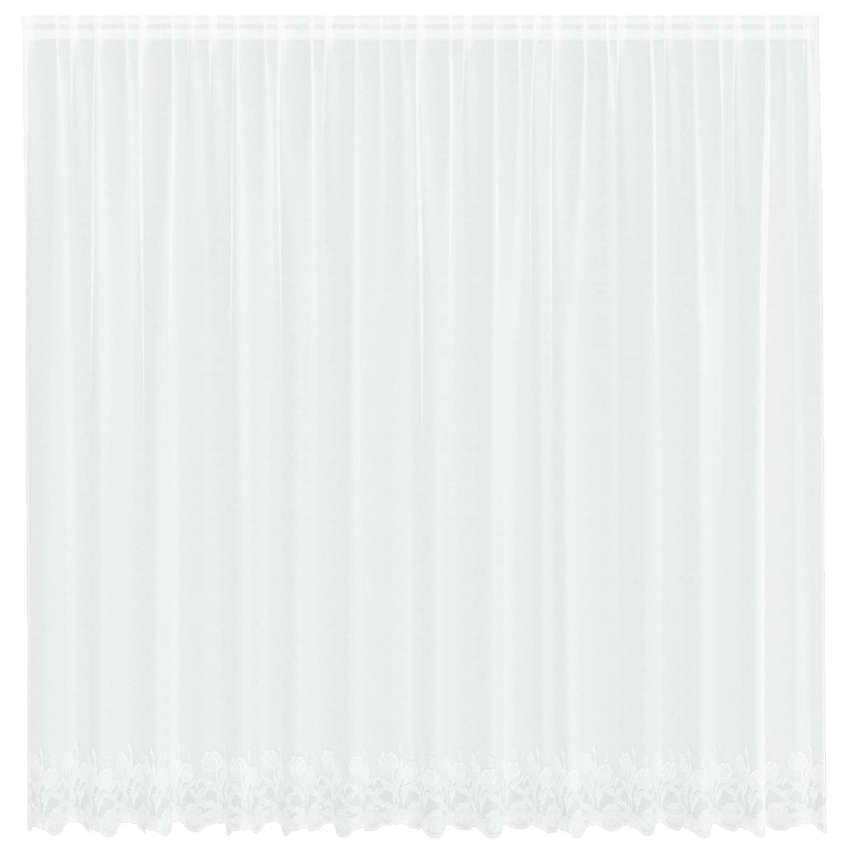 Vidaxx Spitzenvorhang mit Vorhängen Blumen weiß 245 x 400 cm Polyester