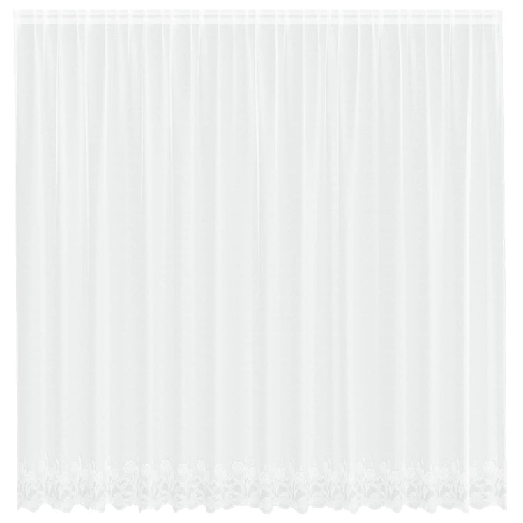 Vidaxx Spitzenvorhang mit Vorhängen Blumen weiß 245 x 400 cm Polyester