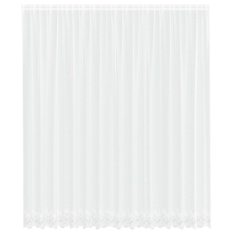 Vidaxx Spitzenvorhang mit Vorhängen Blumen weiß 260 x 400 cm Polyester