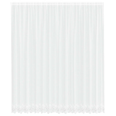 Vidaxx Spitzenvorhang mit Vorhängen Blumen weiß 280 x 400 cm Polyester