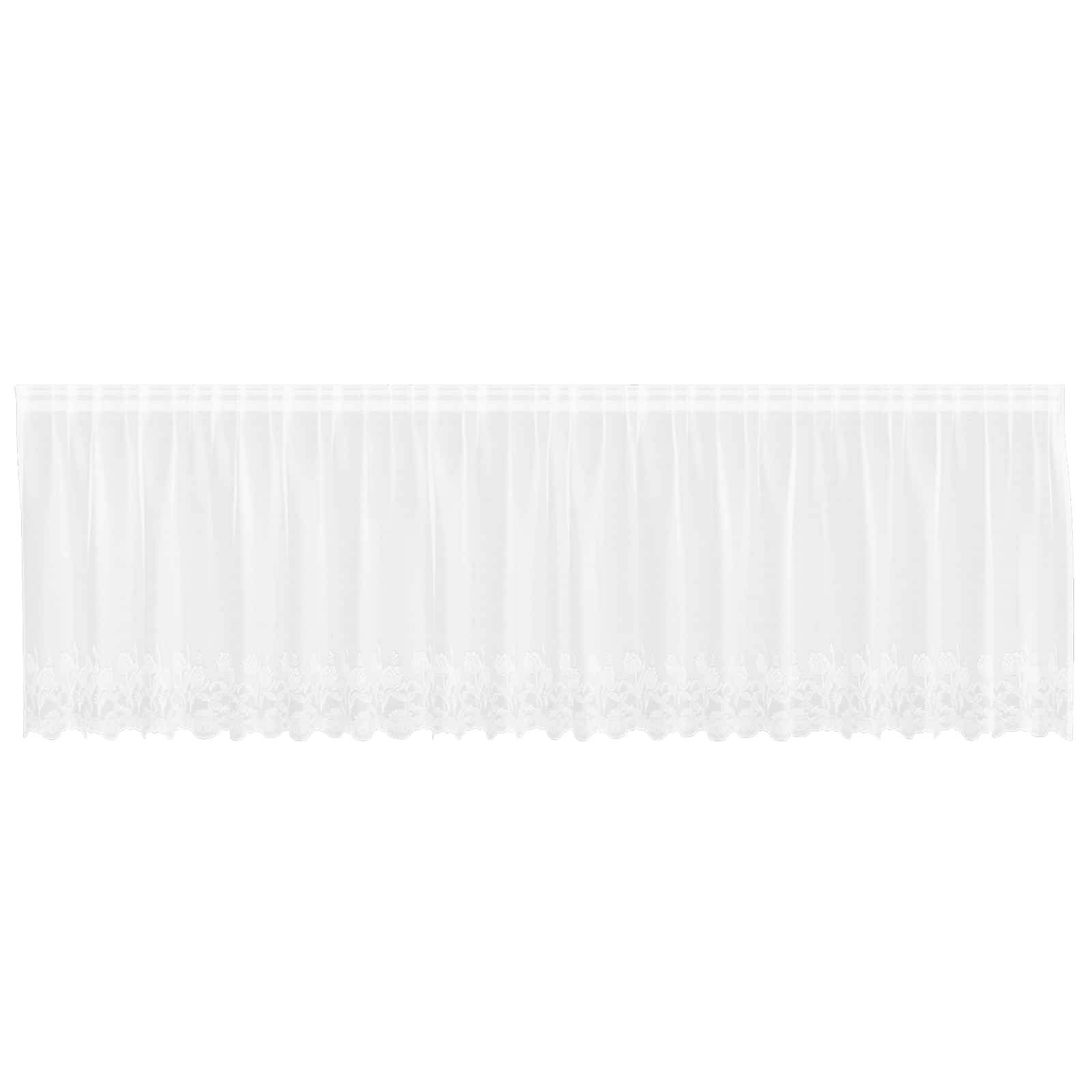 Vidaxx Spitzenvorhang mit Vorhängen Blumen weiß 100 x 500 cm Polyester