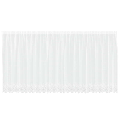 Vidaxx Spitzenvorhang mit Vorhängen Blumen weiß 160 x 500 cm Polyester