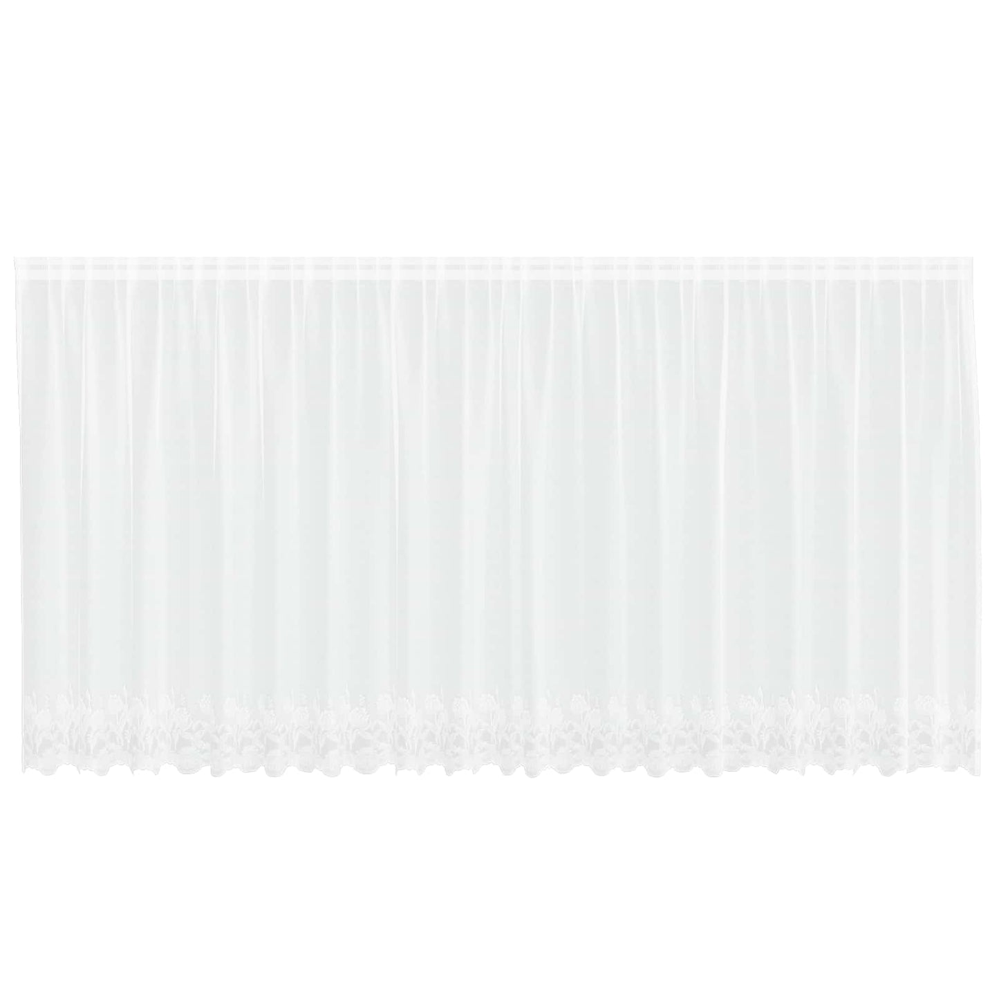 Vidaxx Spitzenvorhang mit Vorhängen Blumen weiß 180 x 500 cm Polyester