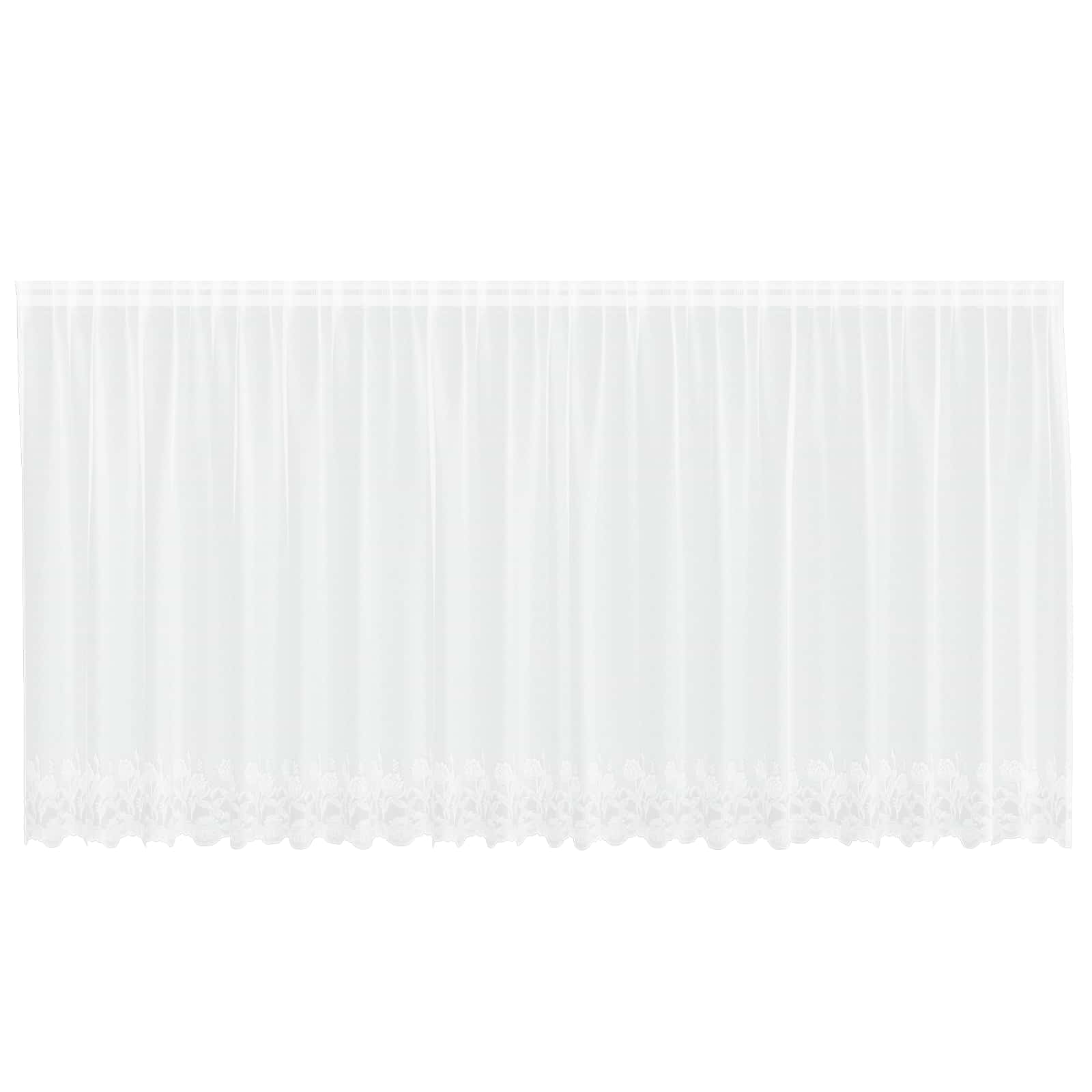 Vidaxx Spitzenvorhang mit Vorhängen Blumen weiß 180 x 500 cm Polyester
