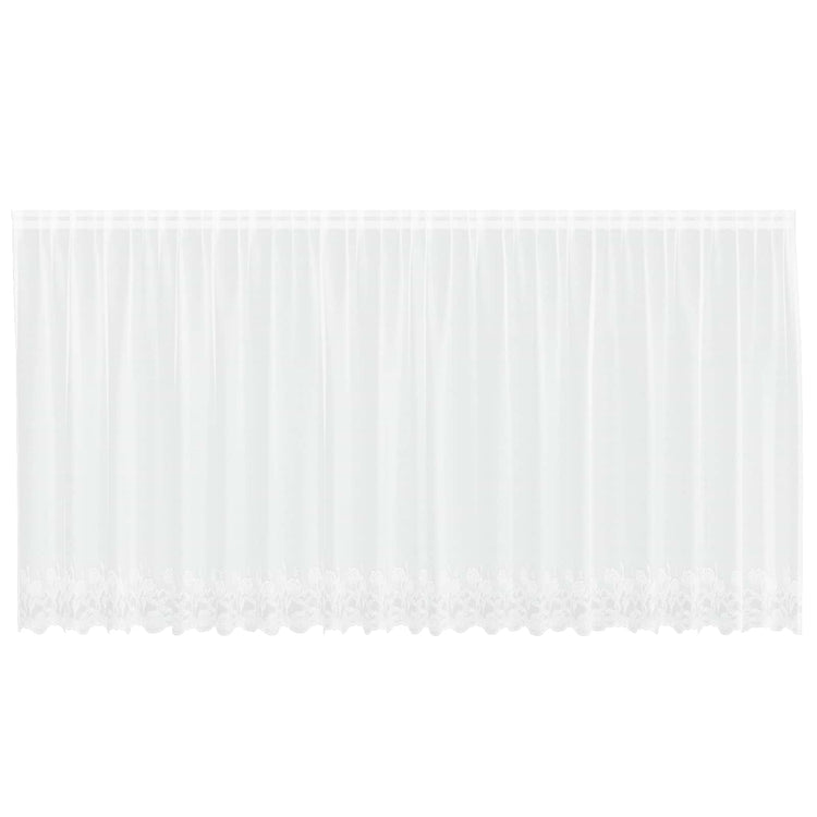 Vidaxx Spitzenvorhang mit Vorhängen Blumen weiß 180 x 500 cm Polyester