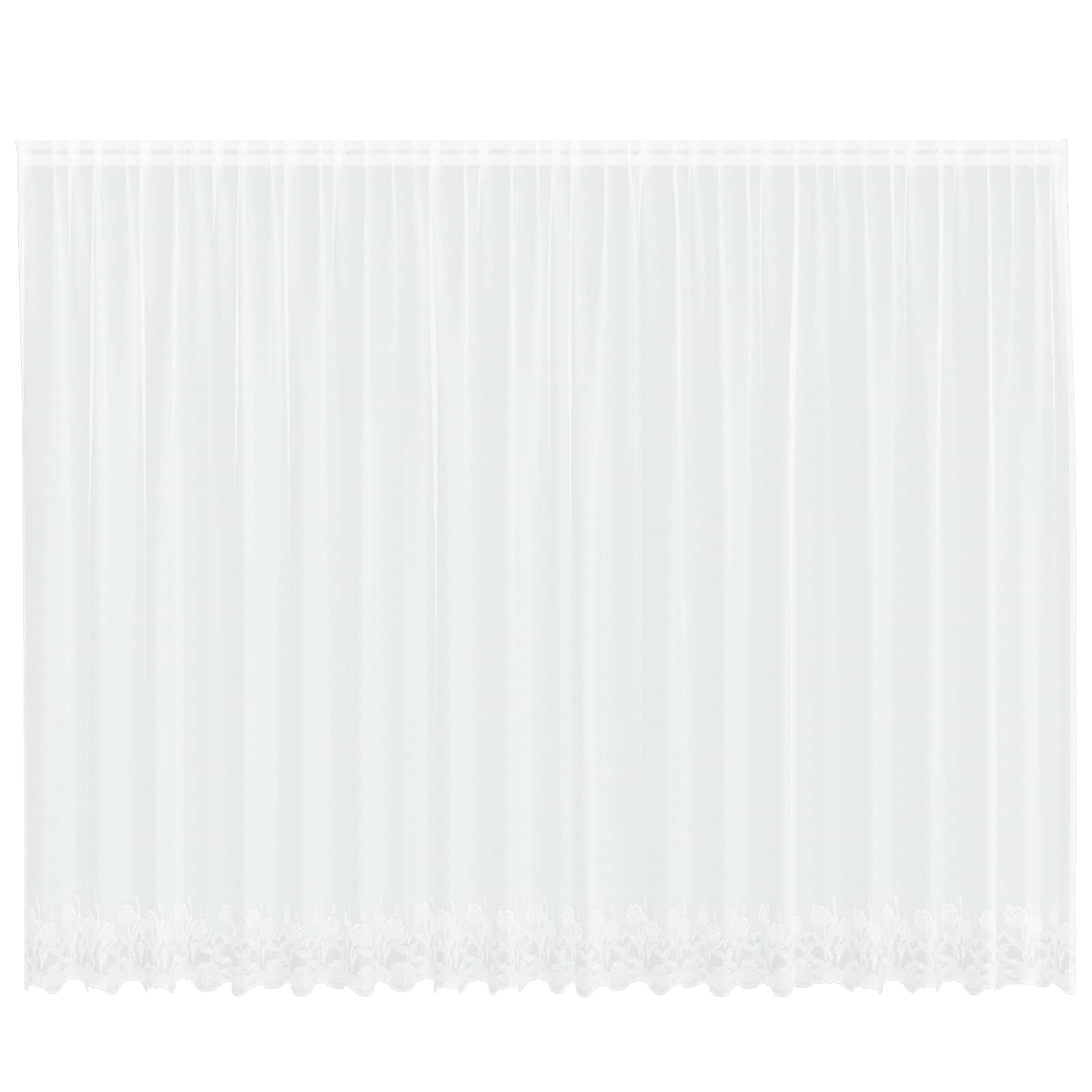 Vidaxx Spitzenvorhang mit Vorhängen Blumen weiß 200 x 500 cm Polyester