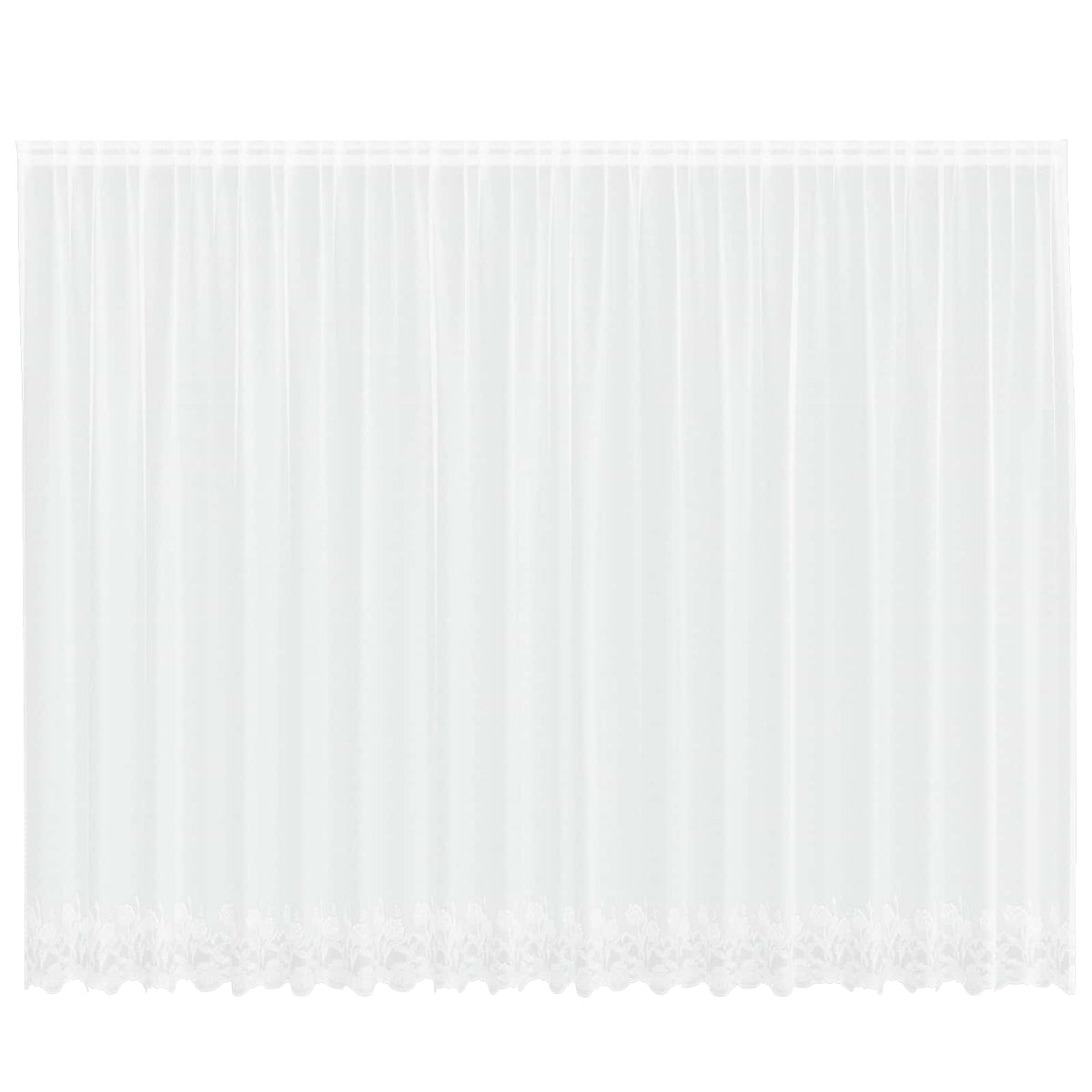Vidaxx Spitzenvorhang mit Vorhängen Blumen weiß 240 x 500 cm Polyester