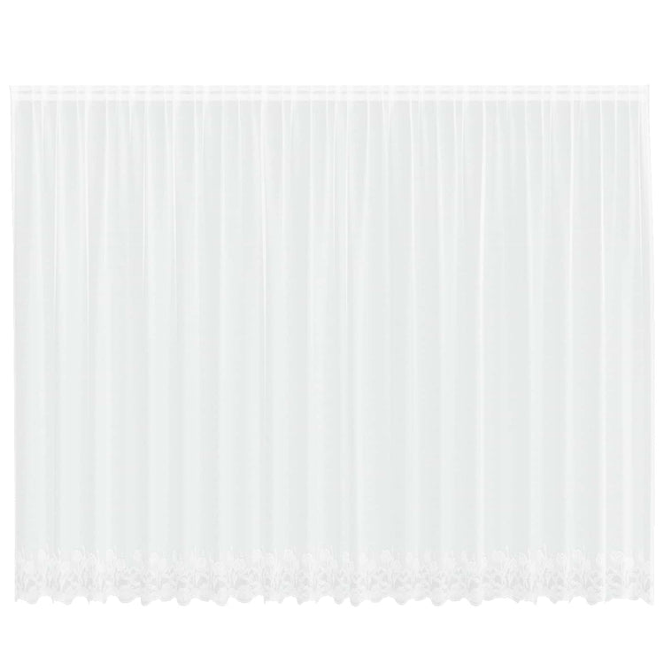 Vidaxx Spitzenvorhang mit Vorhängen Blumen weiß 240 x 500 cm Polyester