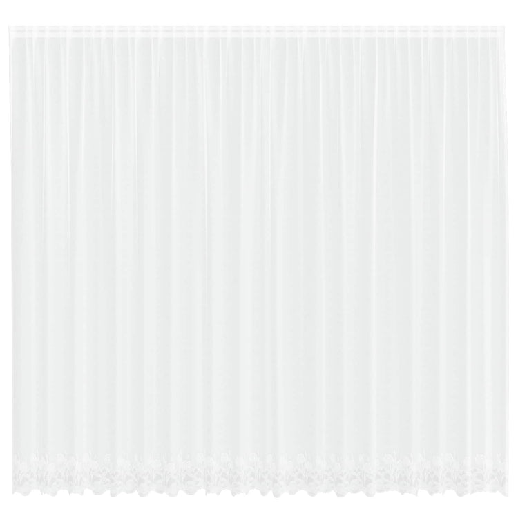 Vidaxx Spitzenvorhang mit Vorhängen Blumen weiß 280 x 500 cm Polyester