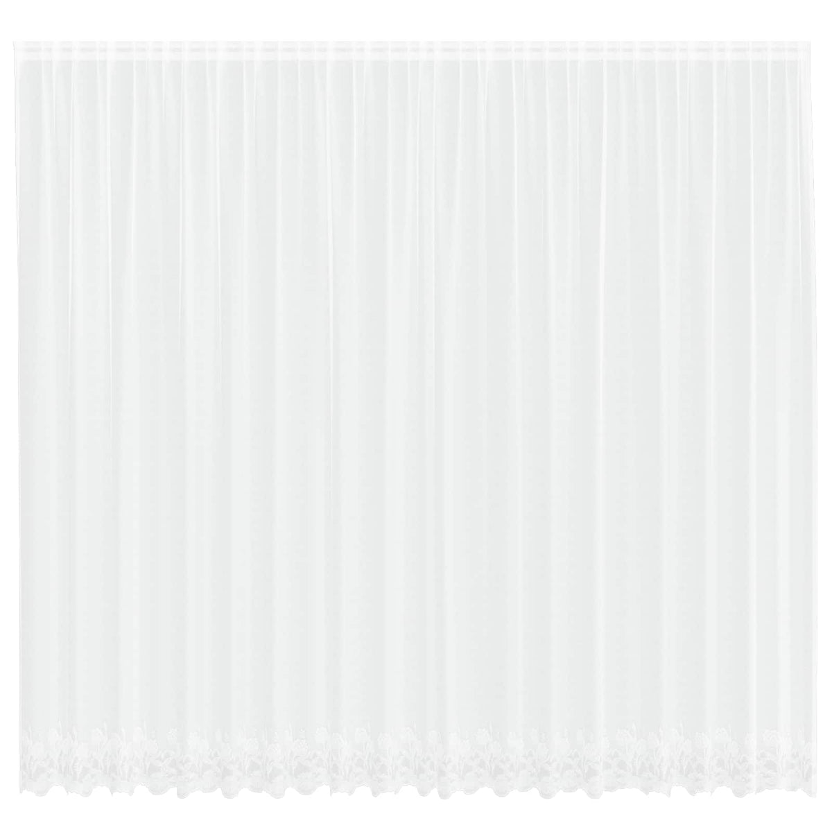 Vidaxx Spitzenvorhang mit Vorhängen Blumen weiß 300 x 500 cm Polyester