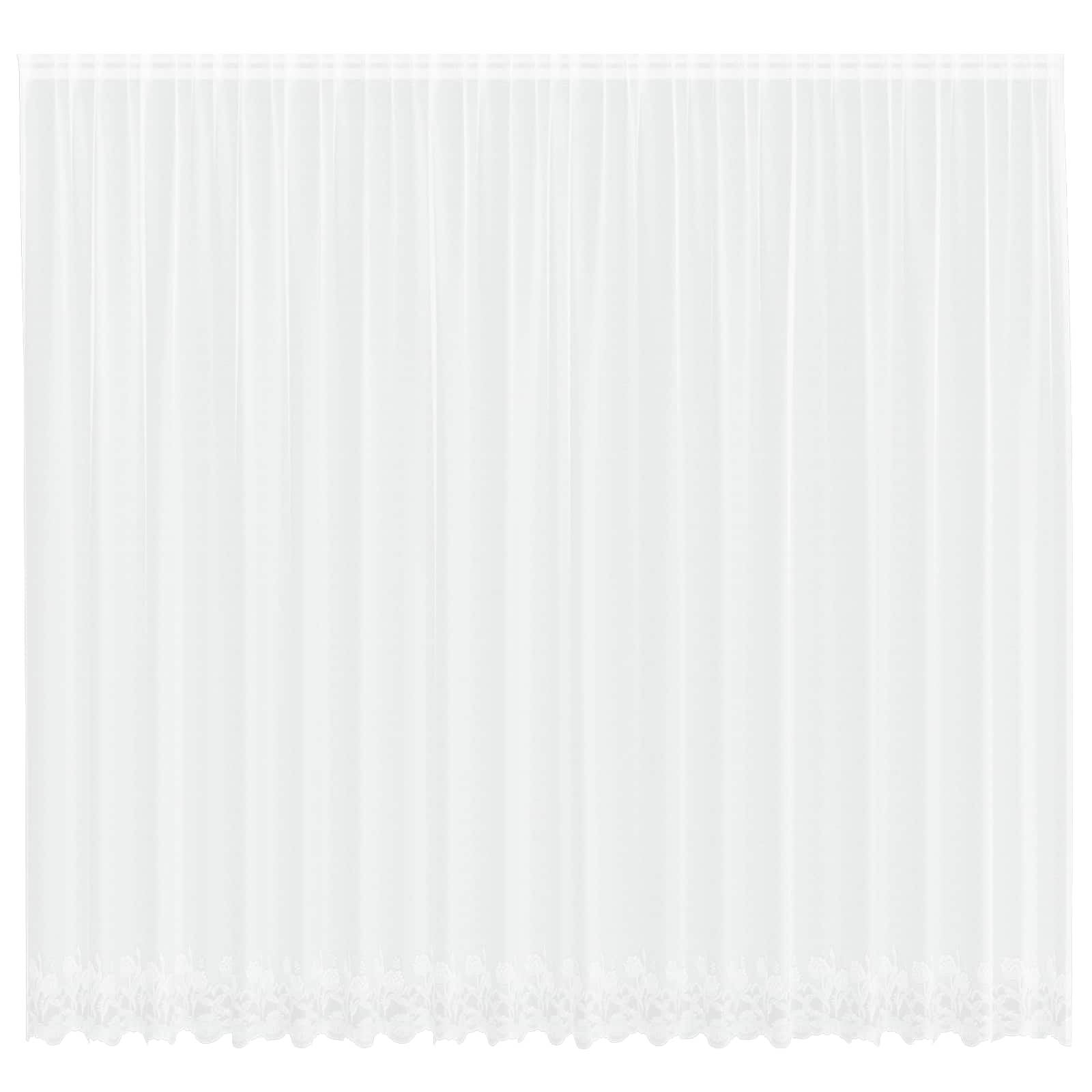 Vidaxx Spitzenvorhang mit Vorhängen Blumen weiß 300 x 500 cm Polyester