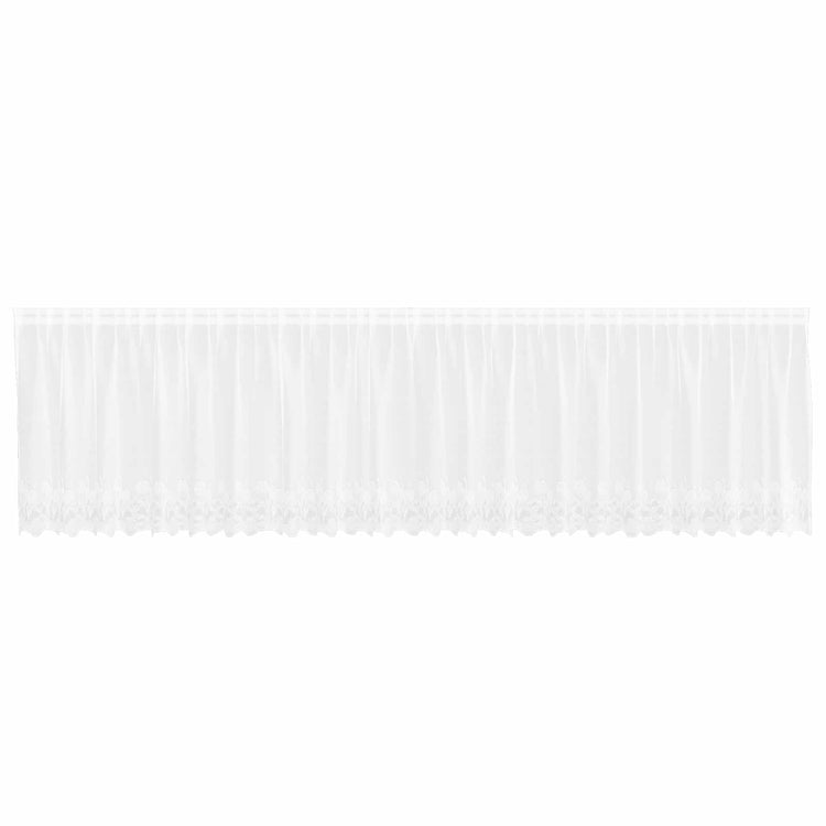 VidaXL Spitzenvorhang mit Gardinen Blumen Weiß 120 x 600 cm Polyester