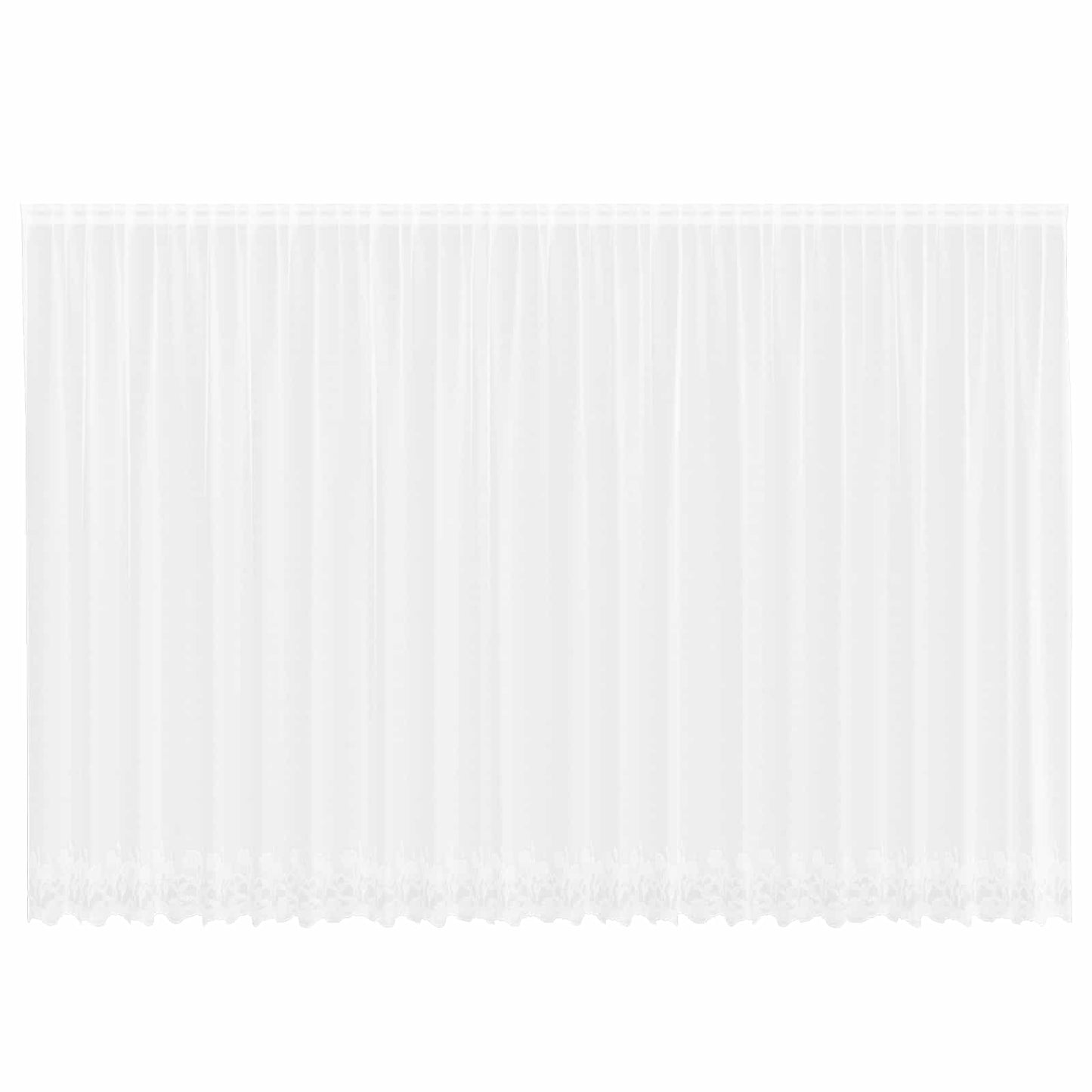 Vidaxx Spitzenvorhang mit Vorhängen Blumen weiß 200 x 600 cm Polyester