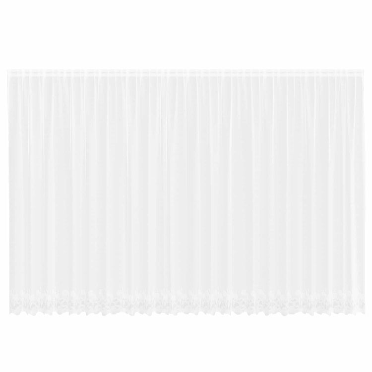 Vidaxx Spitzenvorhang mit Vorhängen Blumen weiß 200 x 600 cm Polyester