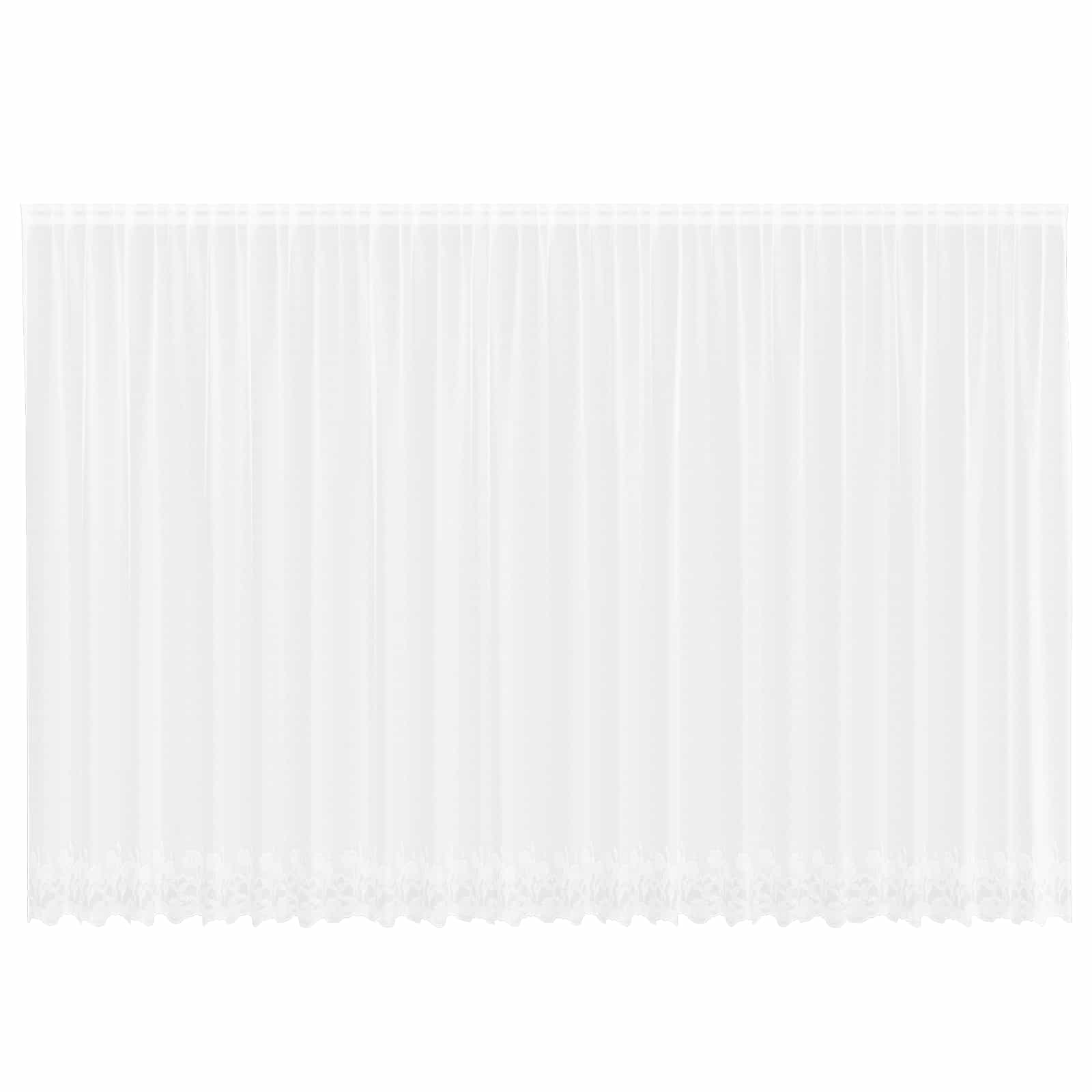 Vidaxx Spitzenvorhang mit Vorhängen Blumen weiß 245 x 600 cm Polyester