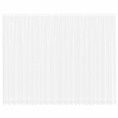 Vidaxx Spitzenvorhang mit Vorhängen Blumen weiß 280 x 600 cm Polyester