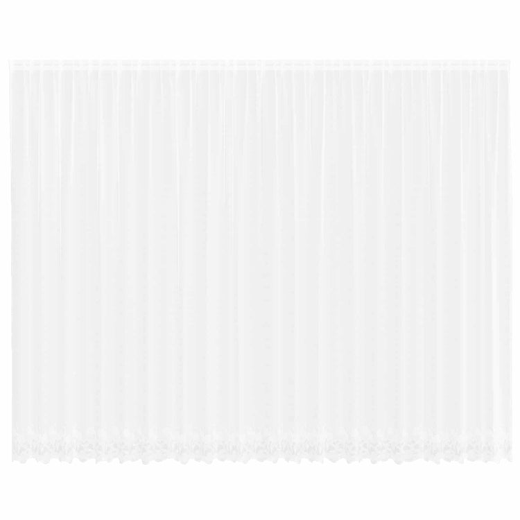 Vidaxx Spitzenvorhang mit Vorhängen Blumen weiß 280 x 600 cm Polyester