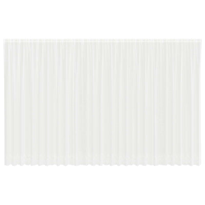 Vidaxx Spitzenvorhang mit Vorhängen Blumen weiß 280 x 750 cm Polyester