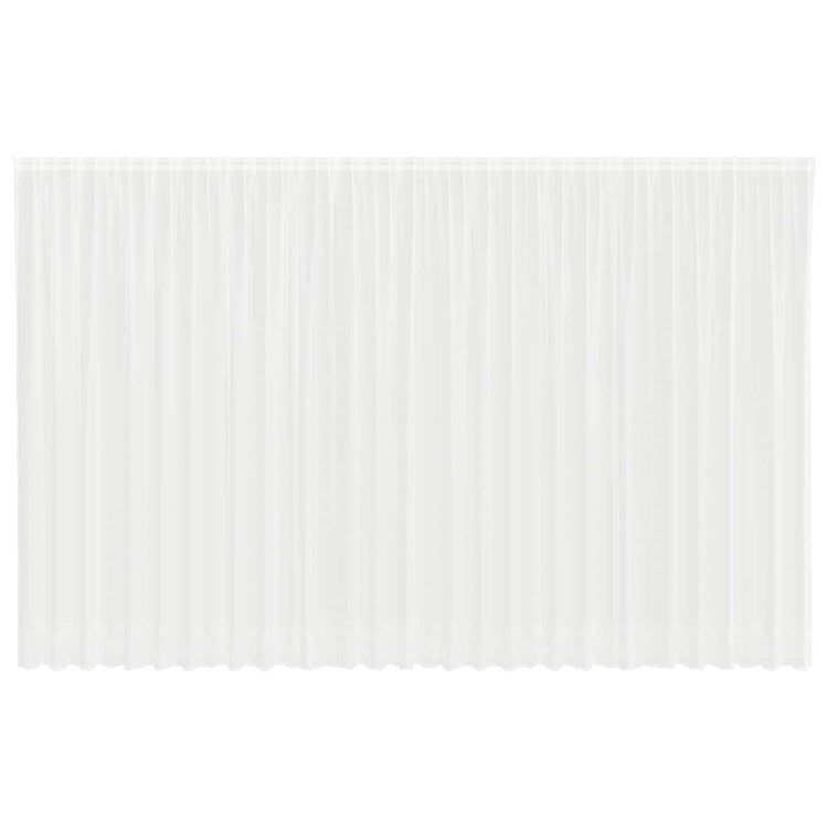 Vidaxx Spitzenvorhang mit Vorhängen Blumen weiß 280 x 750 cm Polyester