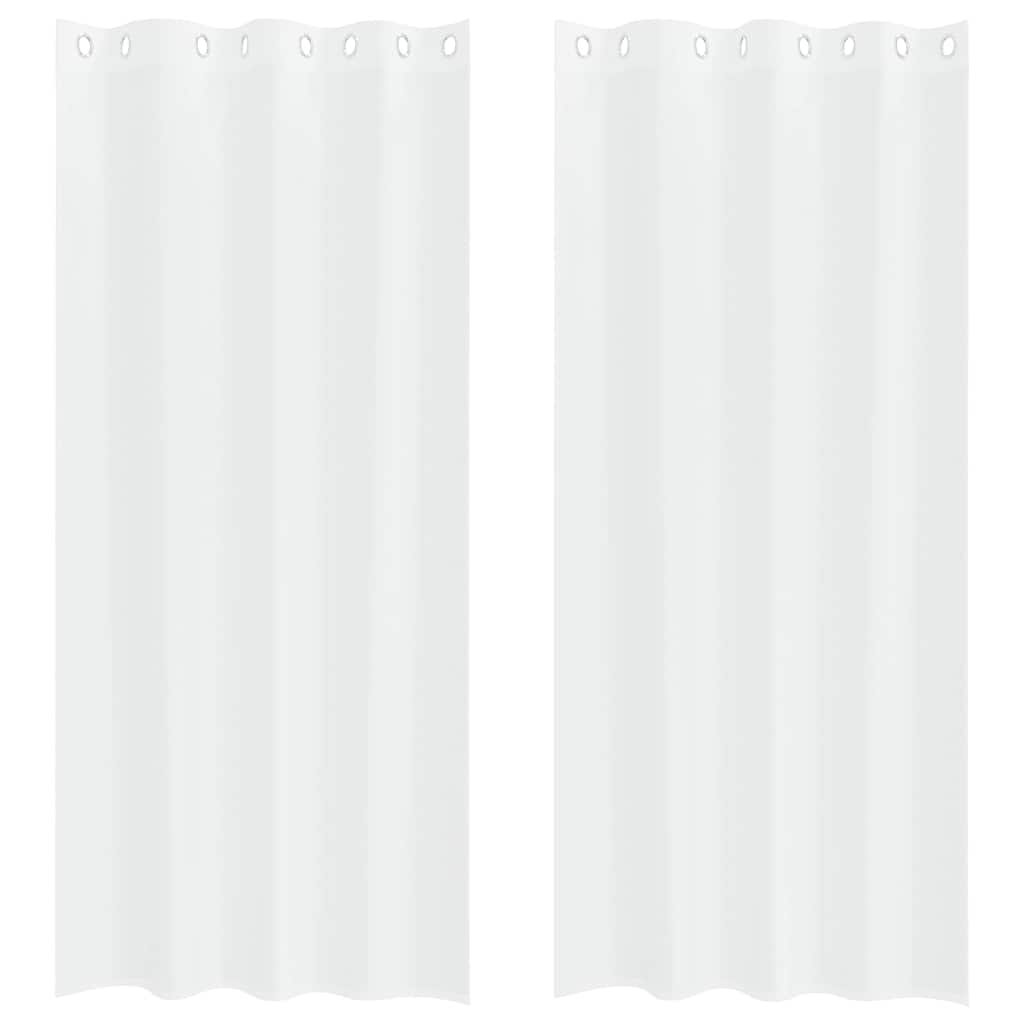 Vidaxl Voile-Vorhang mit Vorhängen, 2 Stück, weiß, 245 x 140 cm, Polyester