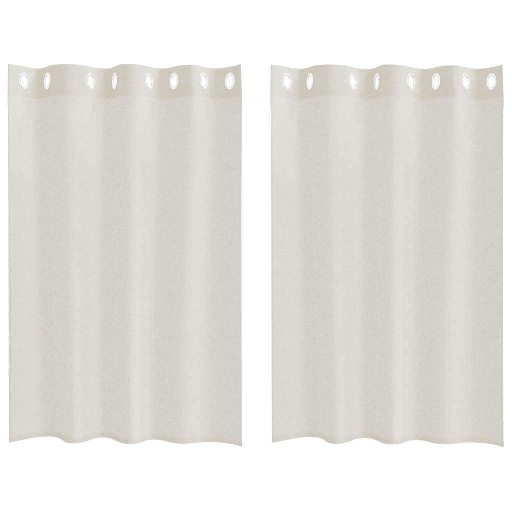 Vidaxl Voile-Vorhang mit Vorhängen, 2 Stück, Creme, 140 x 140 cm, Polyester