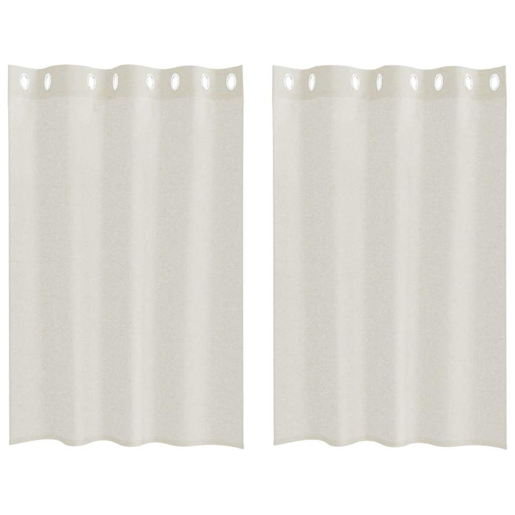 Vidaxl Voile-Vorhang mit Vorhängen, 2 Stück, Creme, 140 x 140 cm, Polyester