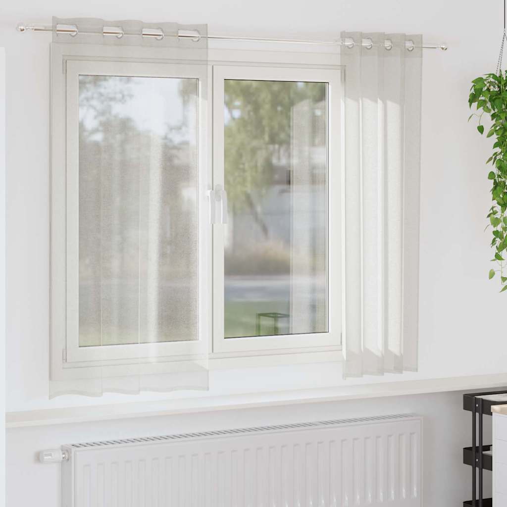 Vidaxl Voile-Vorhang mit Vorhängen, 2 Stück, Creme, 175 x 140 cm, Polyester