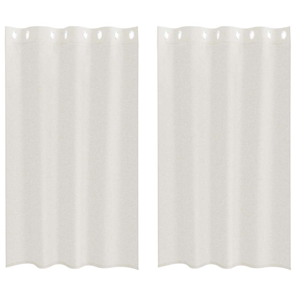 Vidaxl Voile-Vorhang mit Vorhängen, 2 Stück, Creme, 175 x 140 cm, Polyester