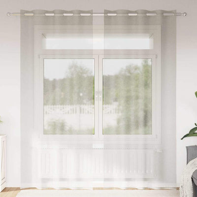 Vidaxl Voile-Vorhang mit Vorhängen, 2 Stück, Creme, 245 x 140 cm, Polyester