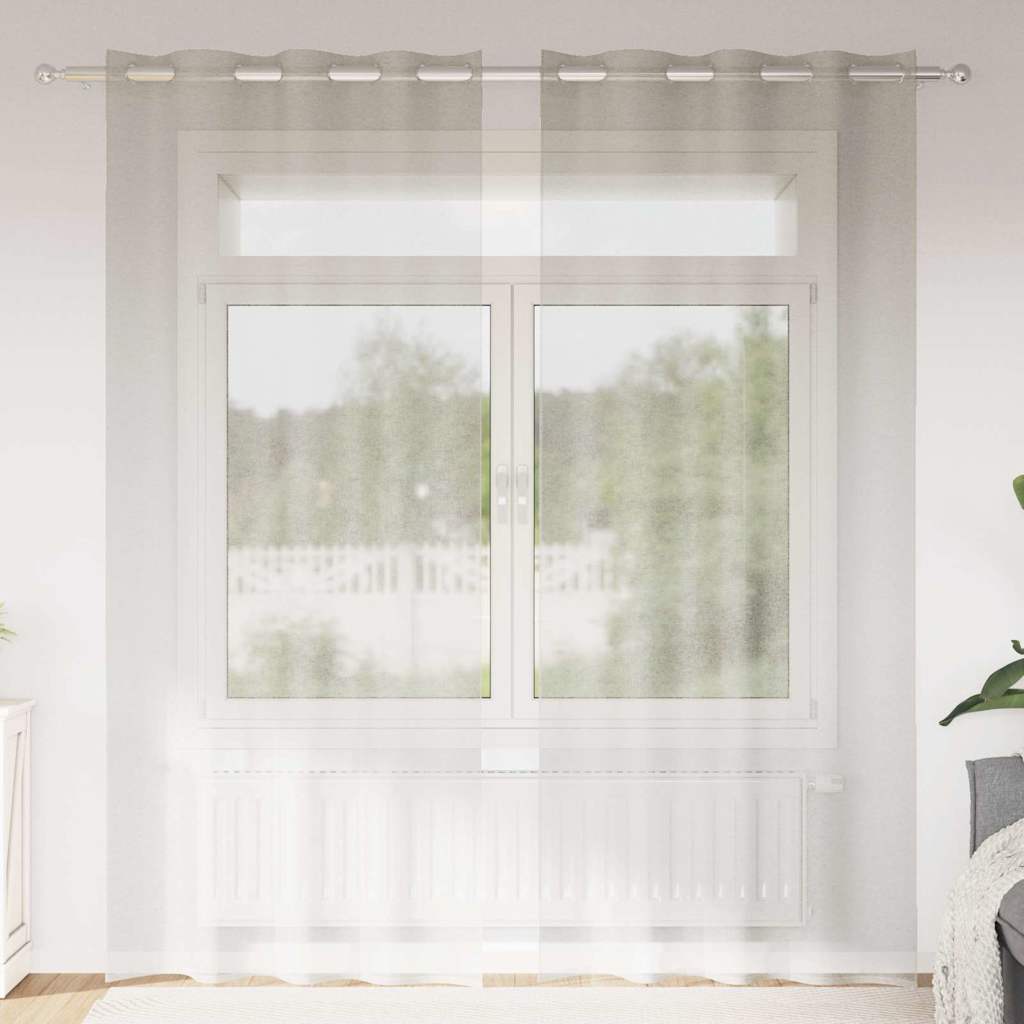 Vidaxl Voile-Vorhang mit Vorhängen, 2 Stück, Creme, 260 x 140 cm, Polyester