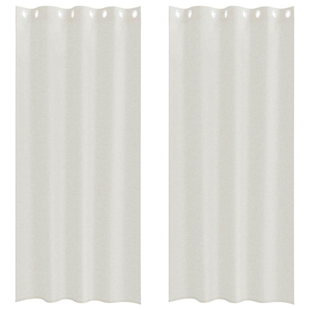 Vidaxl Voile-Vorhang mit Vorhängen, 2 Stück, Creme, 260 x 140 cm, Polyester