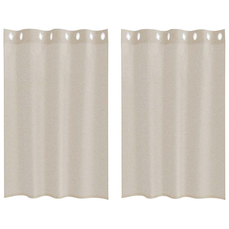 Vidaxl Voile-Vorhang mit Vorhängen 2 Stück Sand 140 x 140 cm Polyester